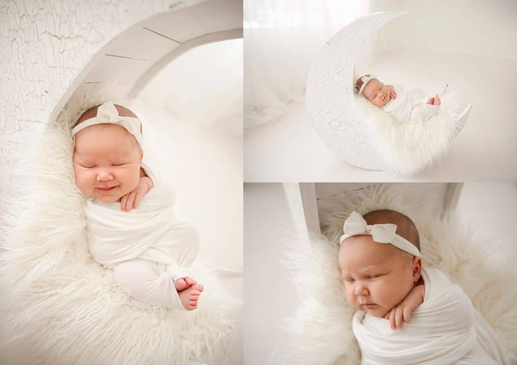 Brand new baby girl's first newborn photography session in Jupiter Photo Studio
