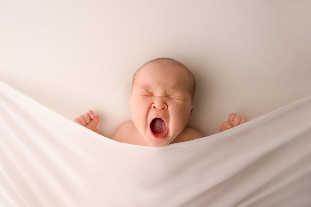 Brand new baby girl's first newborn photography session in Jupiter Photo Studio