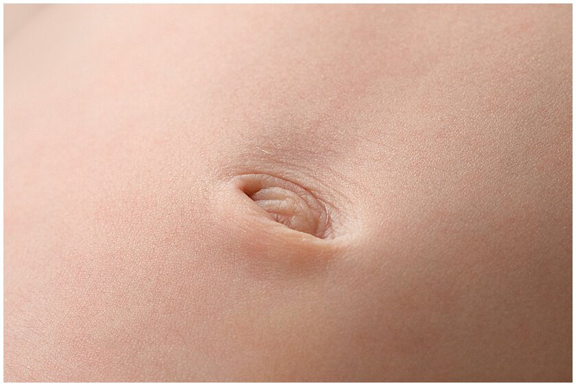 Close up of baby's belly button