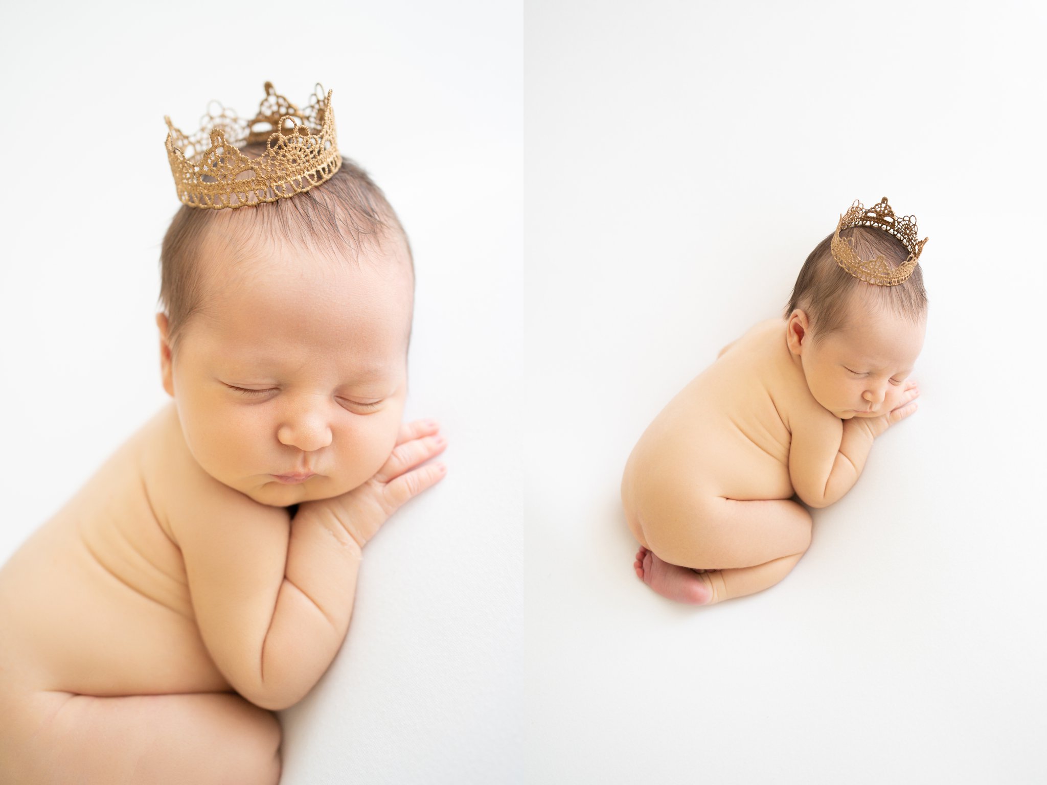 10 day old baby being photographed in Jupiter Florida with a crown 
