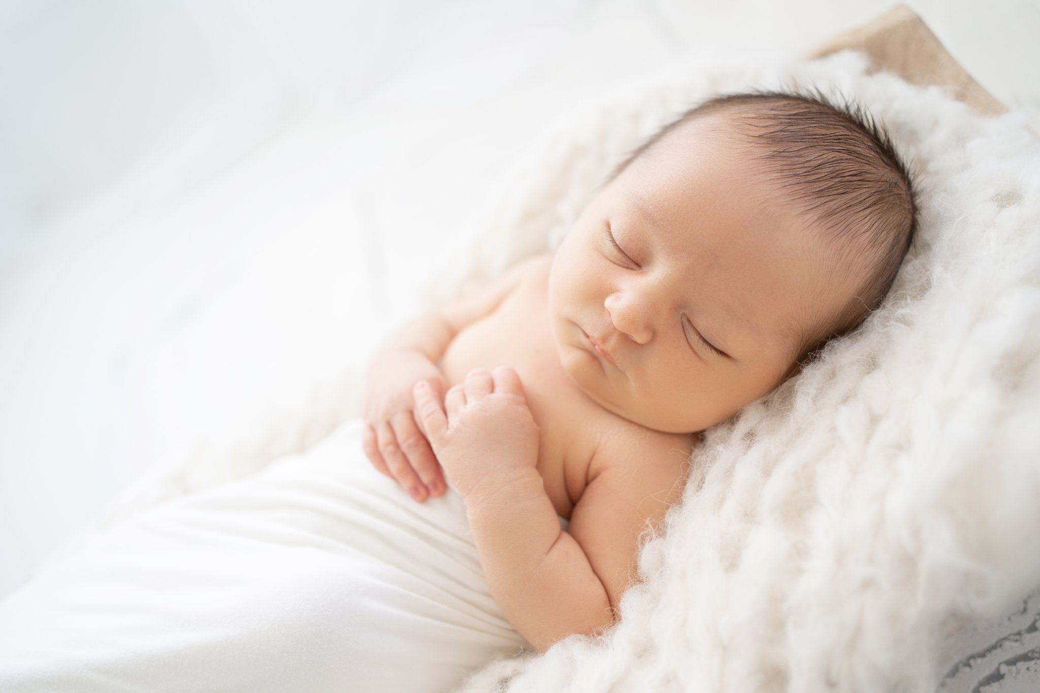 10 day old baby lifestyle photo in studio in Palm Beach Fl