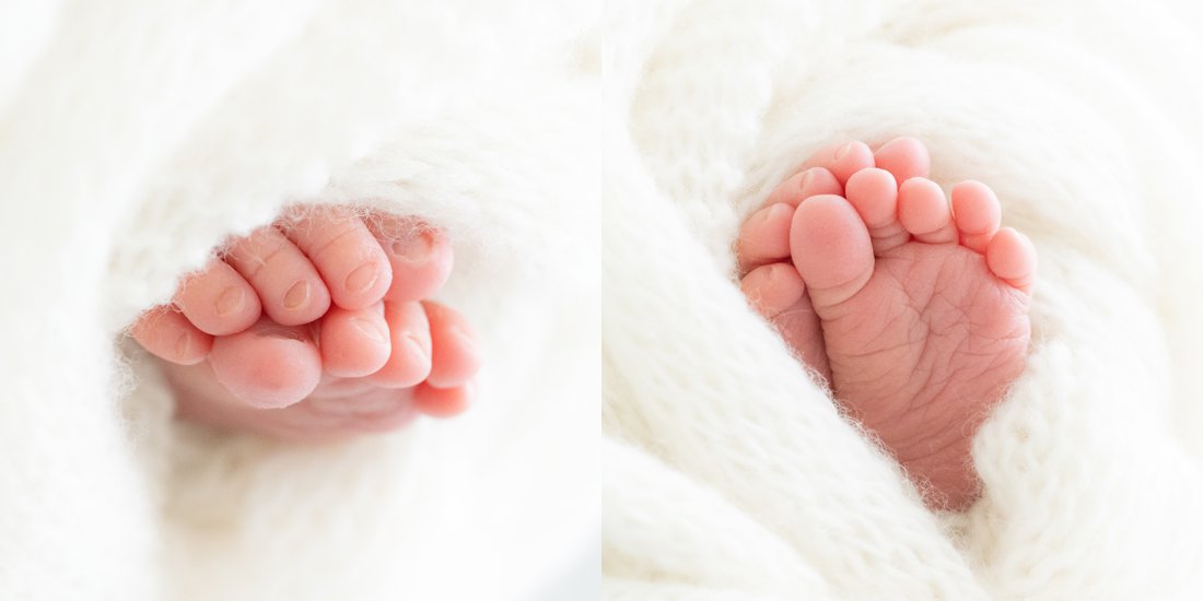 Newborn baby's feet and toes