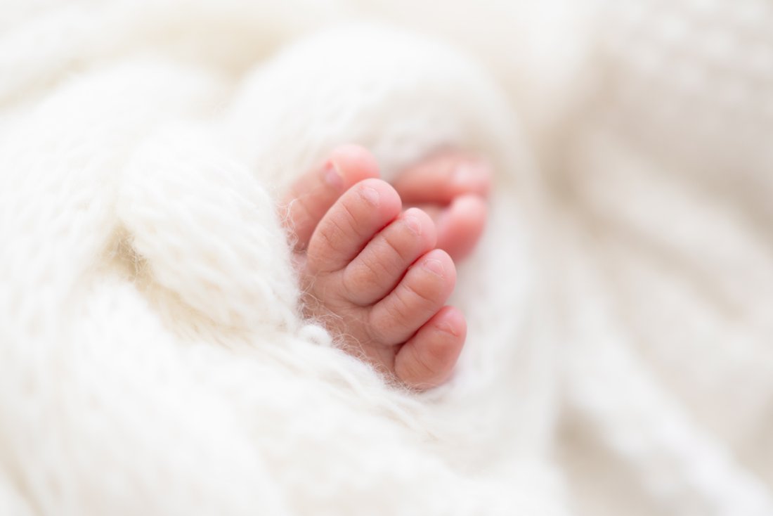 Newborn baby's toes
