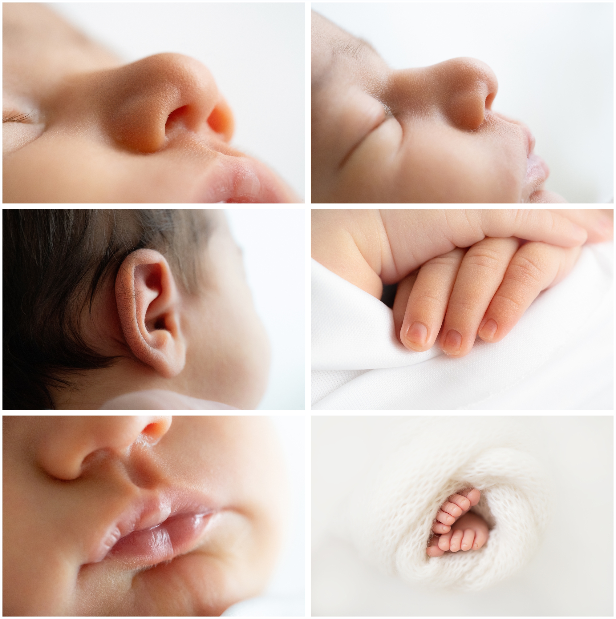 Newborn photoshoots of baby's close-up details shotes being photographed in Jupiter Fl studio